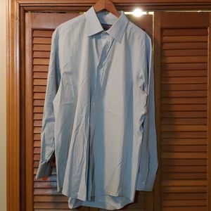 Blue and green button down